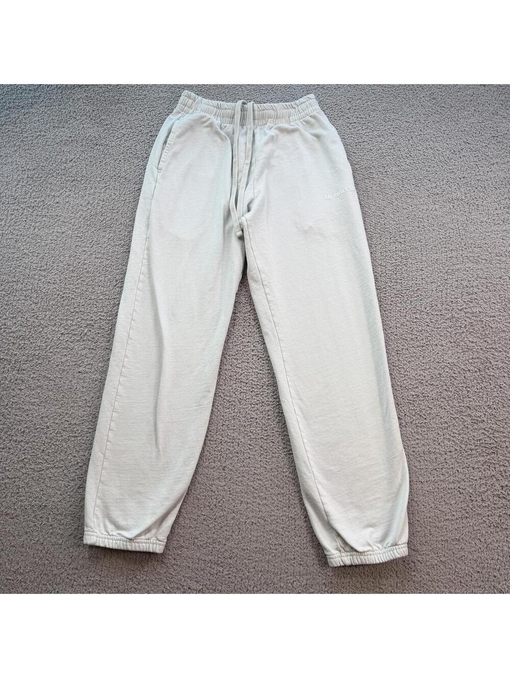 Talentless Fleece Sweatpants Cream Off-White Joggers S Minimalist Lounge Pants